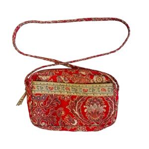 Vera Bradley Vintage Windsor Red Crossbody Purse Paisley Retired Braided Strap